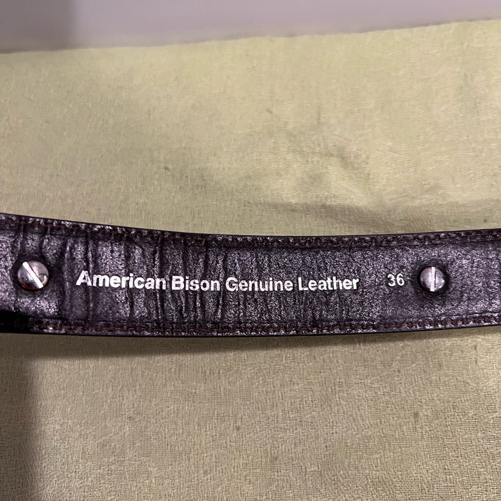 Brown Leather Belt with Silver Buckle. 36 - Picture 6 of 8